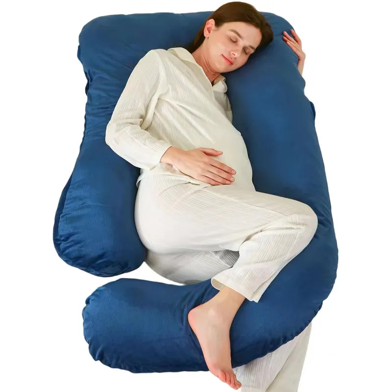 GENERICO - Almohada Multi Postural para Embarazo y Lactancia azul