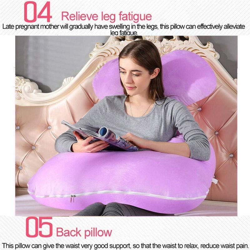 GENERICO - Almohada Multi Postural para Embarazo y Lactancia lila