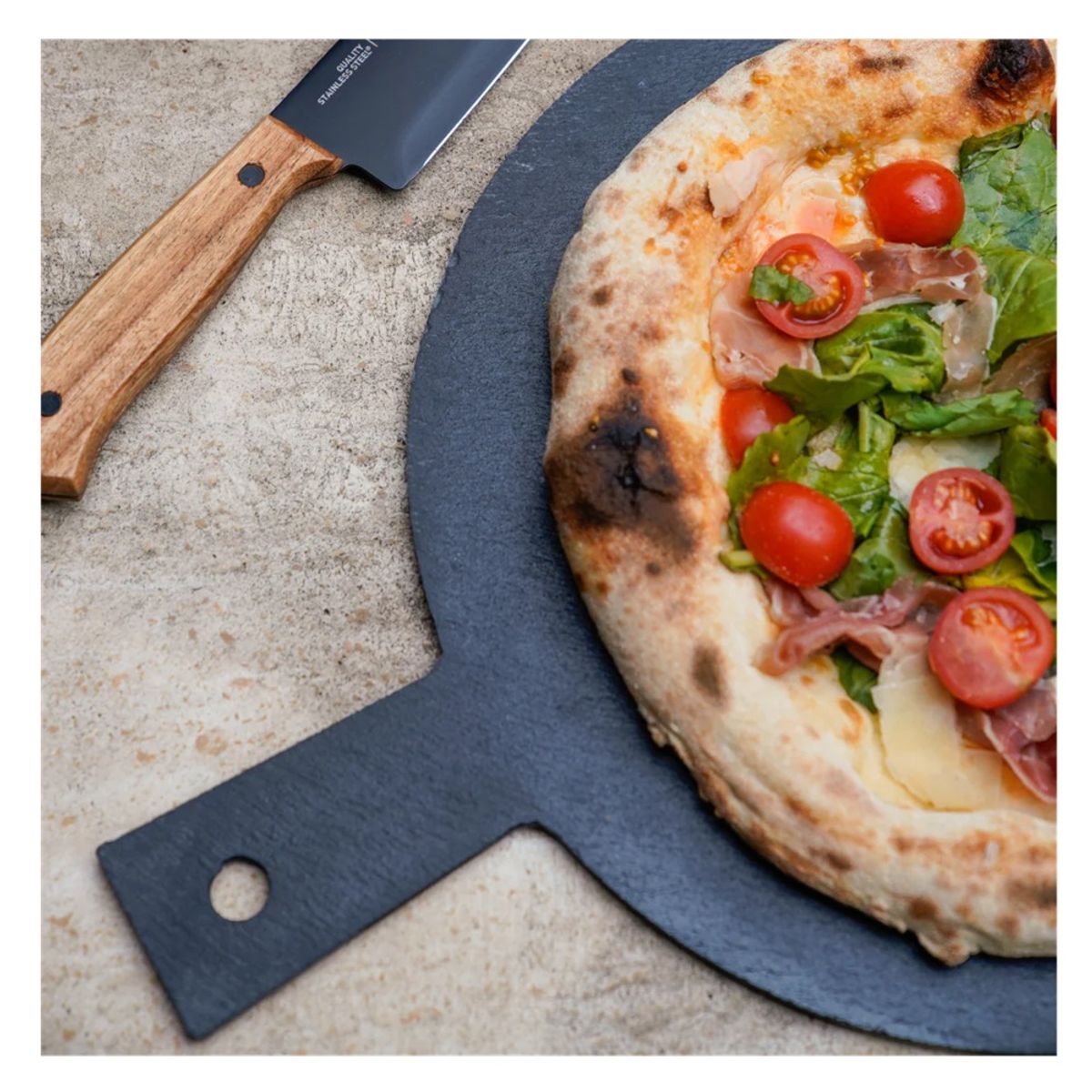 WAYU - PLATO PARA PIZZA WAYU DE PIEDRA PIZARRA 32 CM DIAMETRO