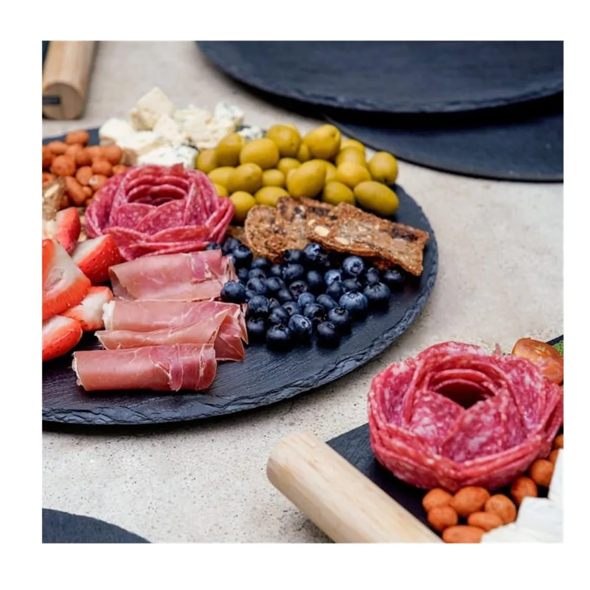 WAYU - PLATO WAYU GIRATORIO TABLA DE QUESOS DE PIEDRA PIZARRA