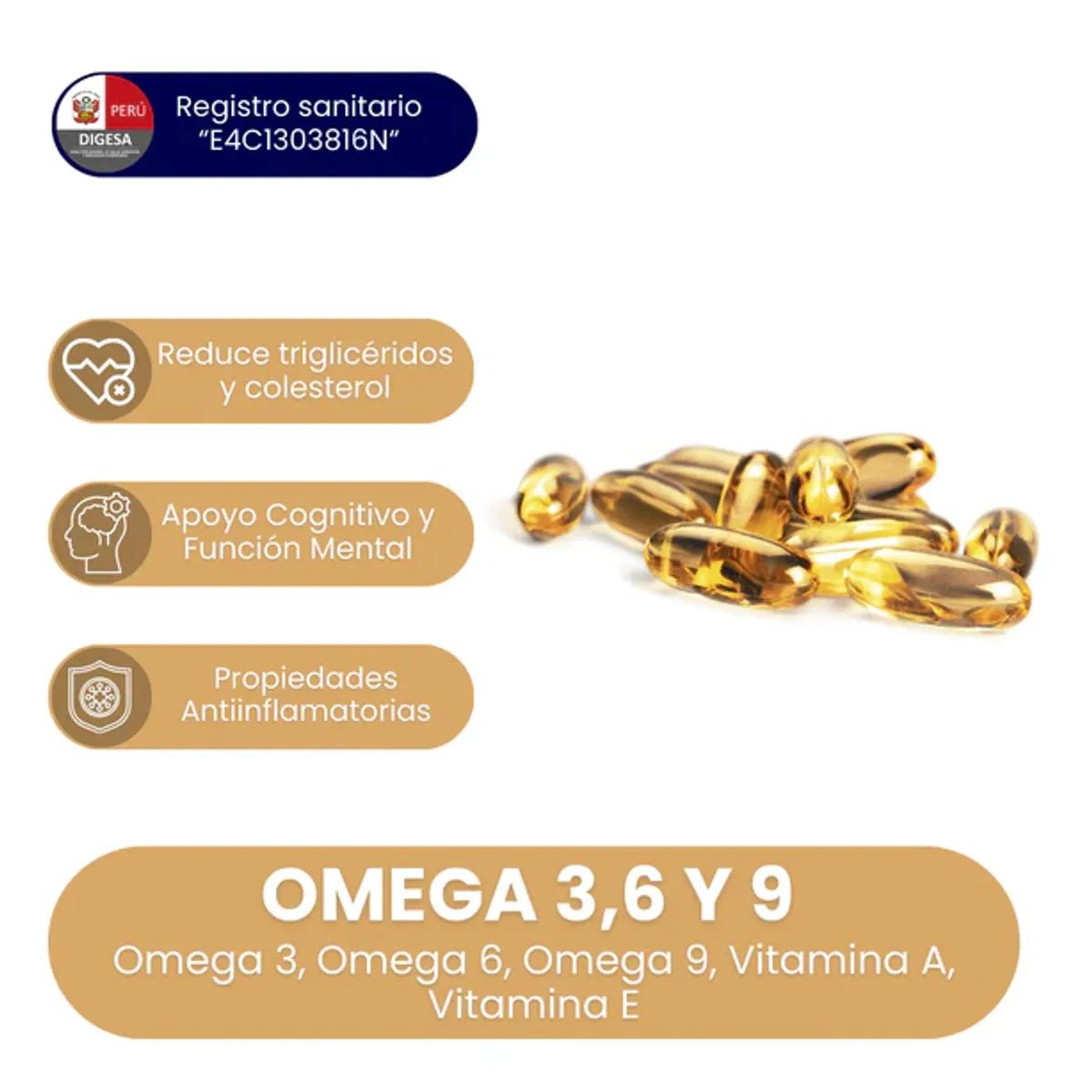GENERICO - OMEGA 3, 6, 9 BLAMAC SACHA INCHI 100 CAPSULAS SOFTGEL DE 500 mg