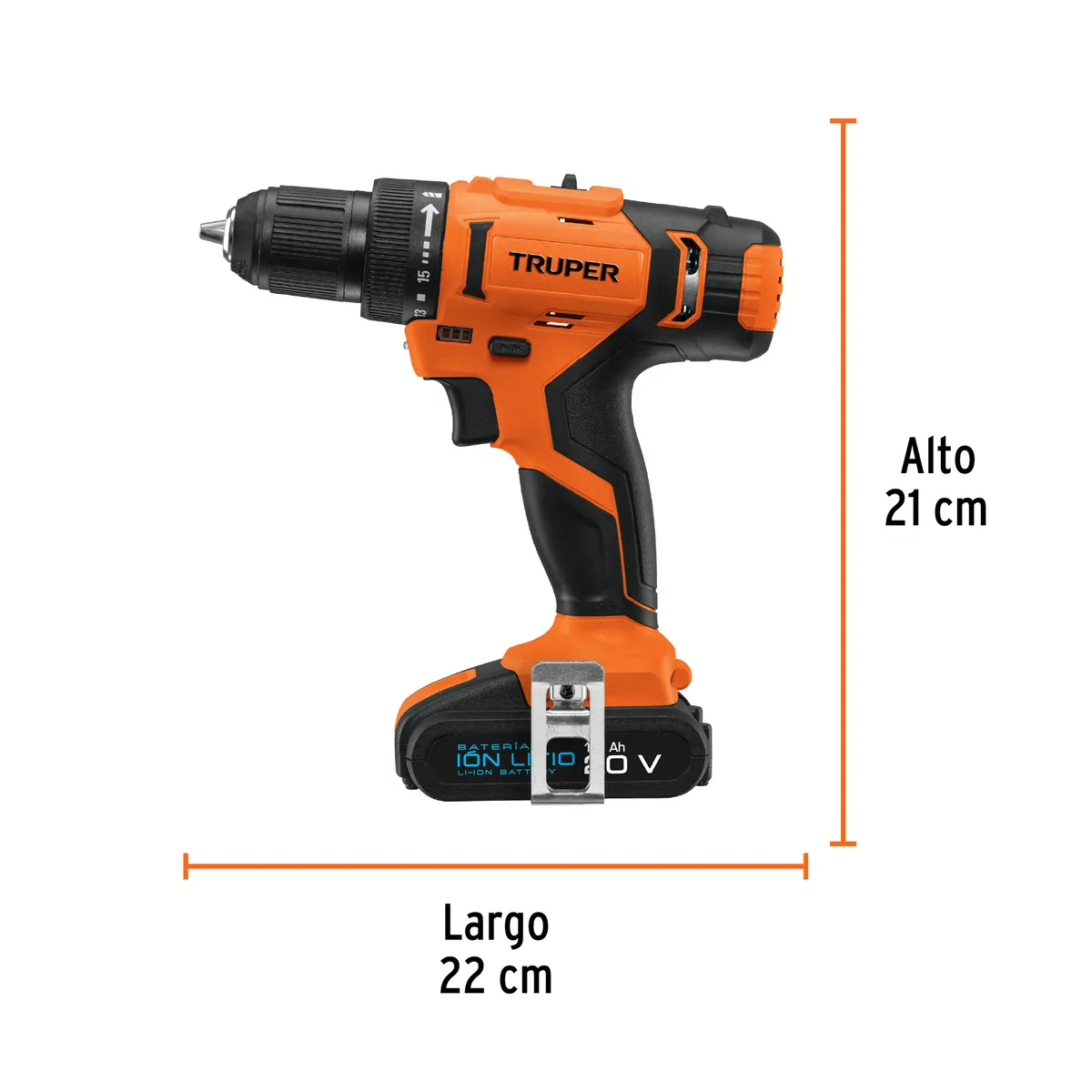TRUPER - Taladro Inalámbrico Destornillador 1/2" 20V 11011 Truper