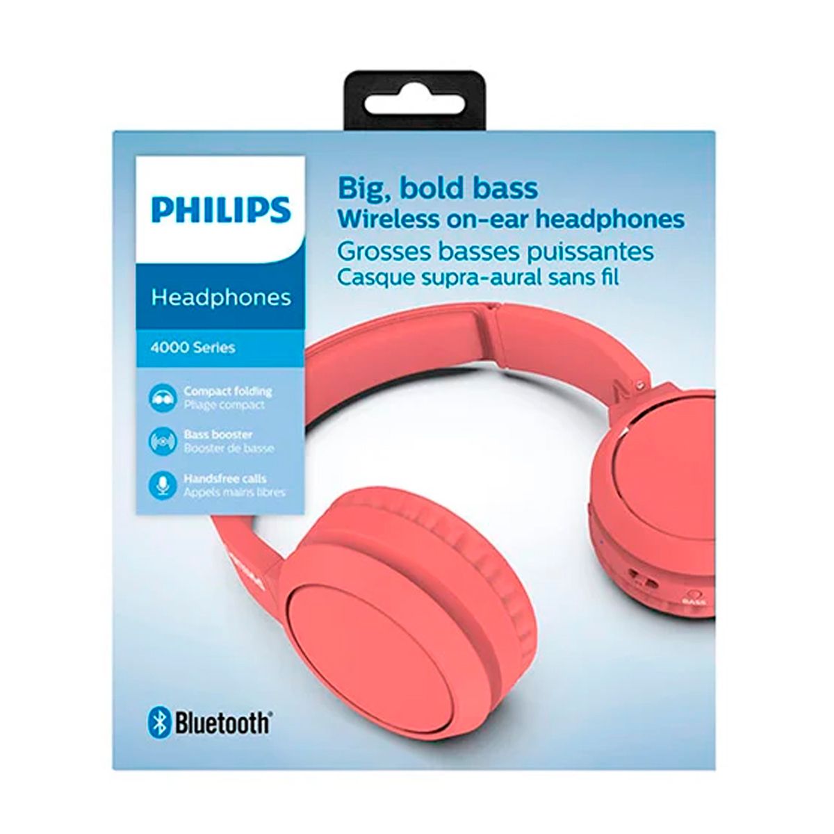 PHILIPS - Audífonos Philips TAH4205 Bluetooth Con Microfono Rojo