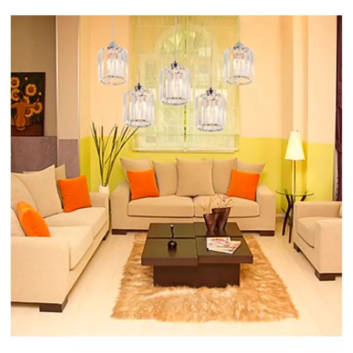 GENERICO - Lámpara Colgante Cristal Rectangular