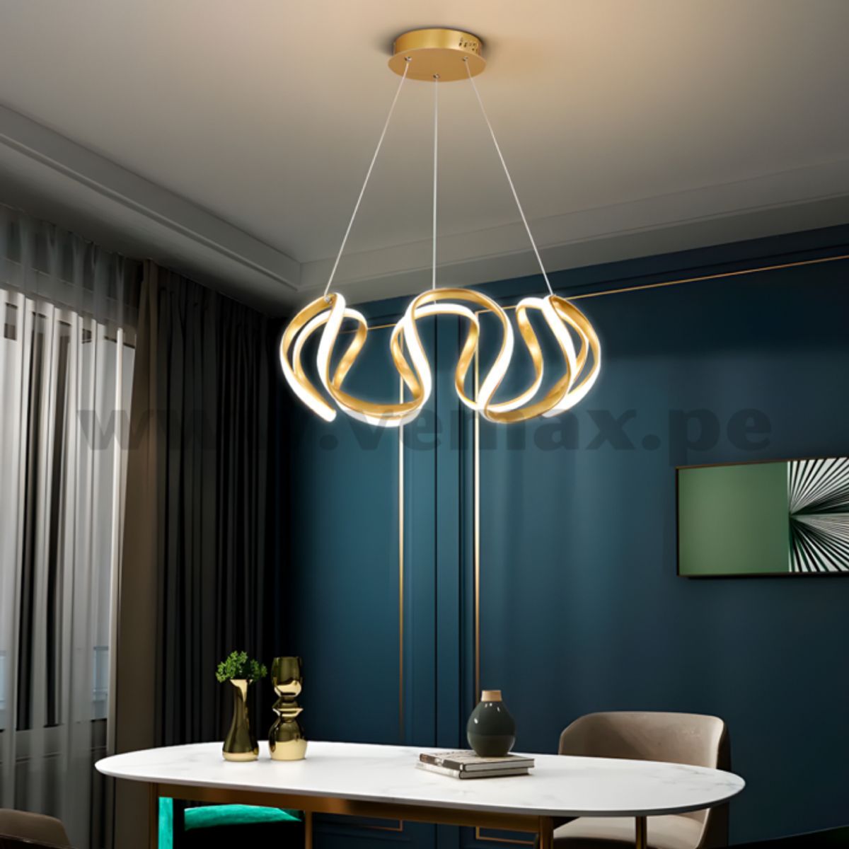 GENERICO - Lámpara Colgante Bronce Smart Led