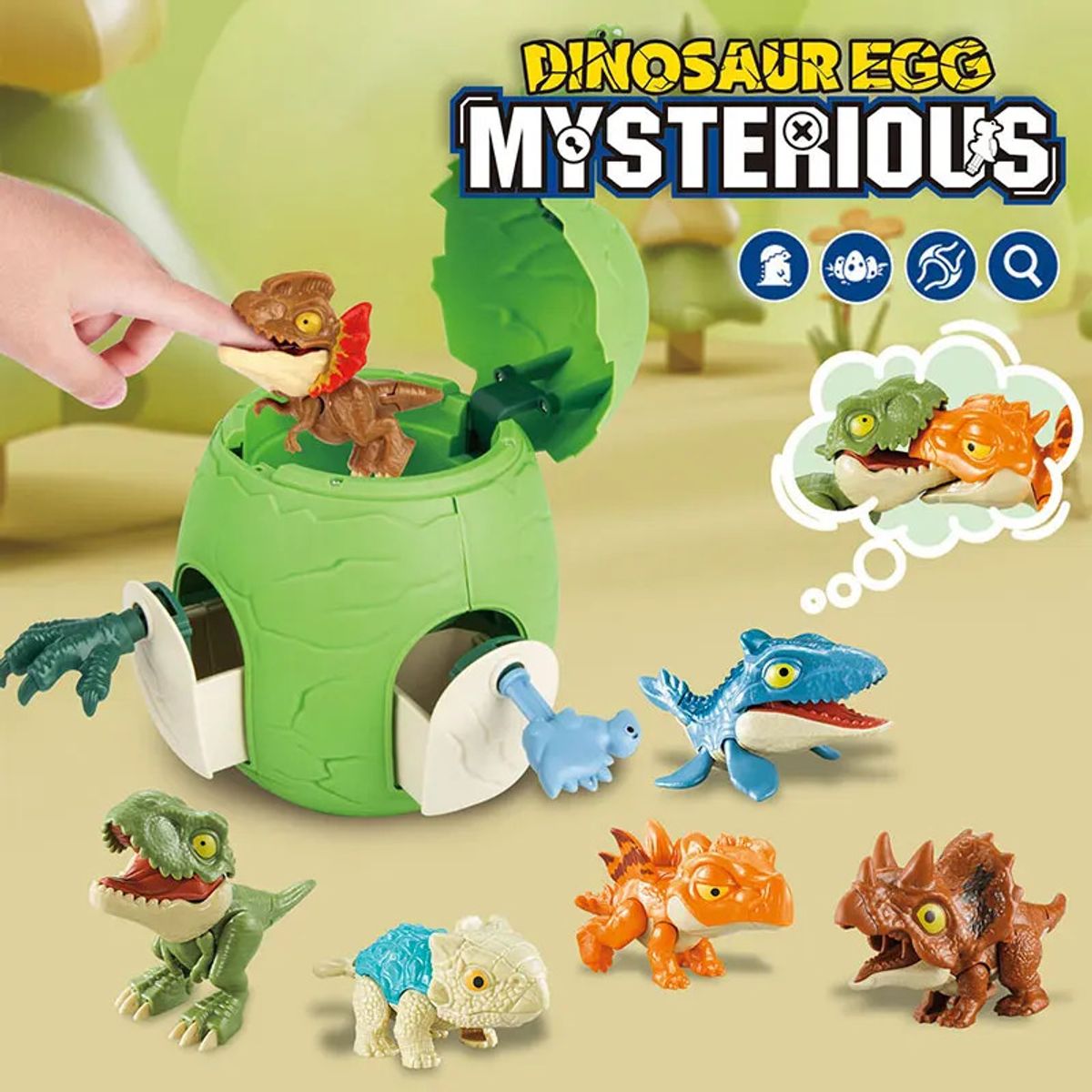 GENERICO - Juguete Huevo Sorpresa de Dinosaurio Verde