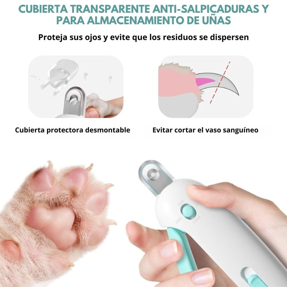 GENERICO - Cortauñas Ajustable con Lima para Gatos y Perros Cachorros