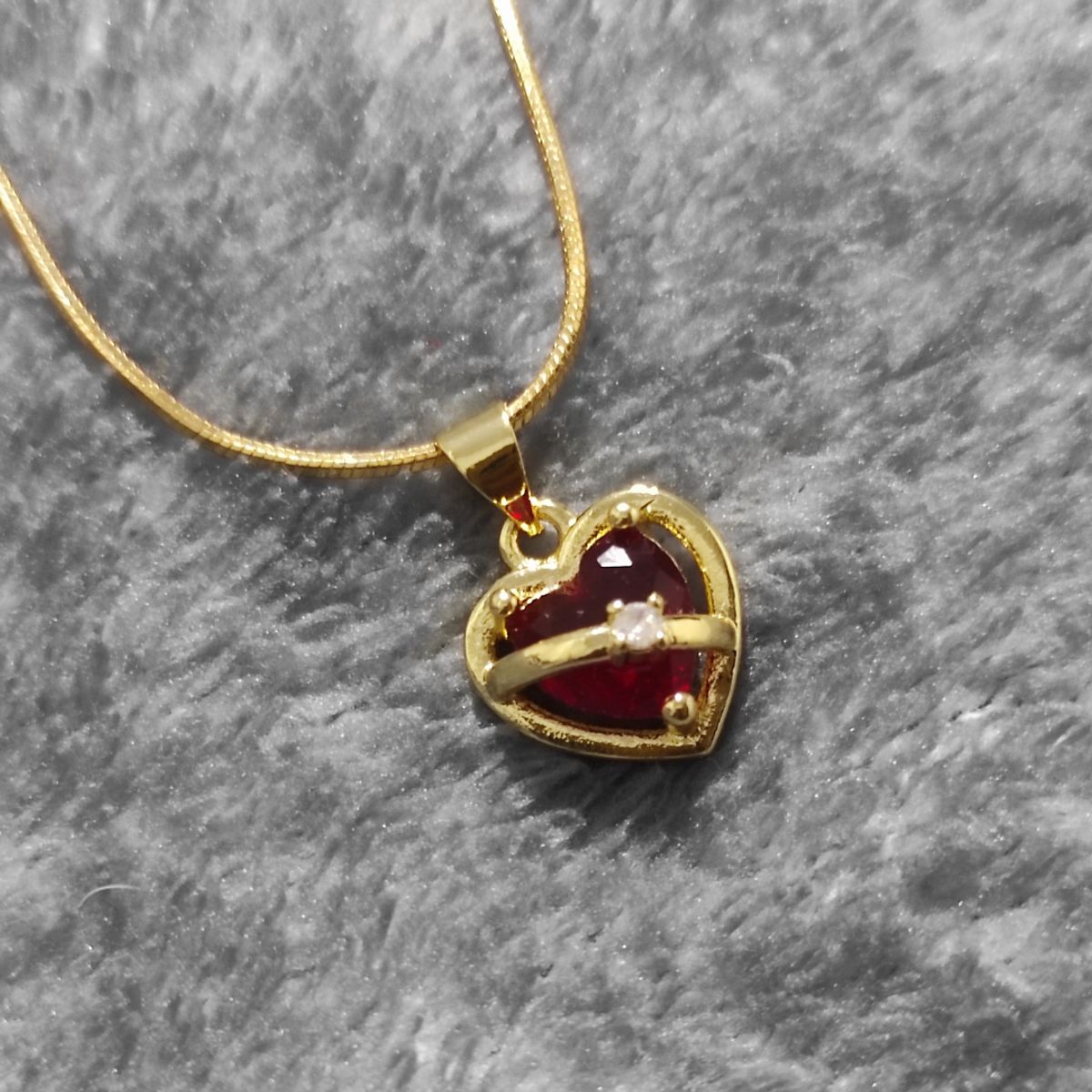 GENERICO - Set Collar ajustable Corazón Rojo estrella & Aretes