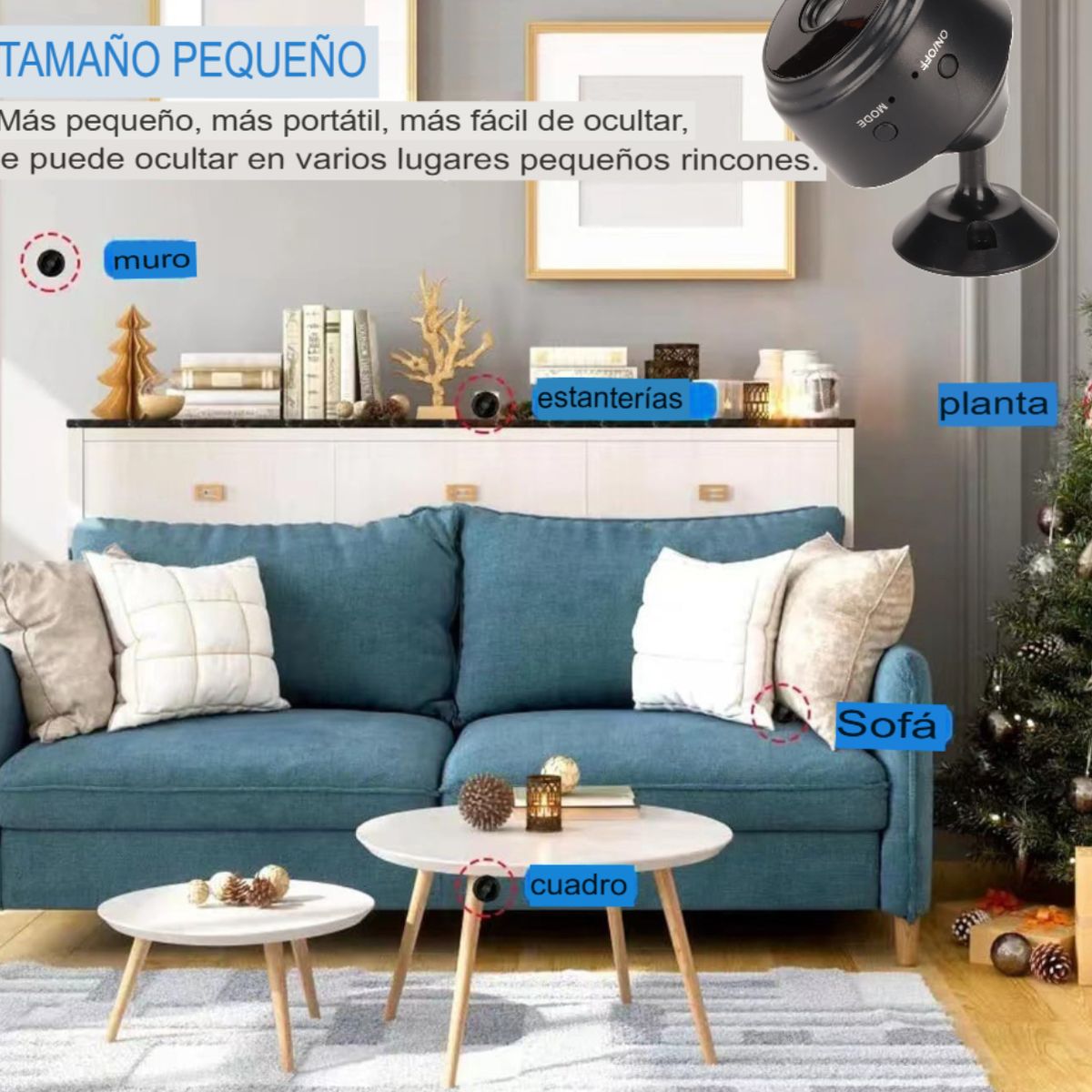 GENERICO - MINI CÁMARA DE SEGURIDAD ESPÍA PARA EL HOGAR CONEXIÓN DIRECTA APLICACIÓN