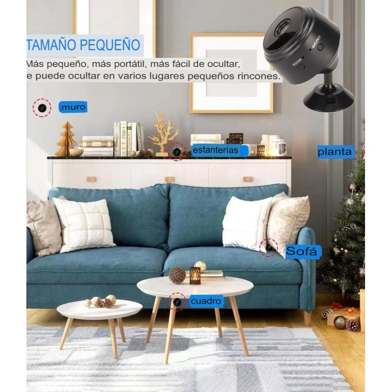 GENERICO - MINI CÁMARA DE SEGURIDAD ESPÍA PARA EL HOGAR CONEXIÓN DIRECTA APLICACIÓN