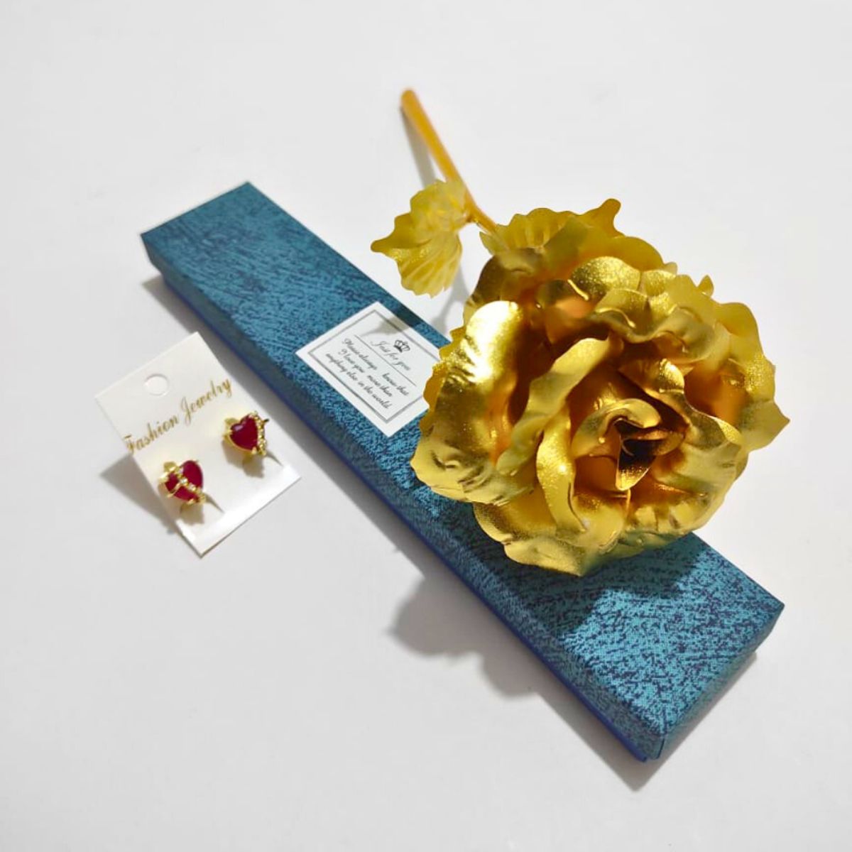 GENERICO - Set Collar Ajustable Tulipán Rojo & Aretes Corazón