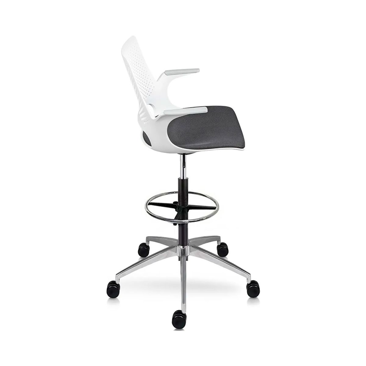OFIDEAS - Silla Cajera Ergonómica Con Apoyabrazos Buró GrisBlanco Ofideas