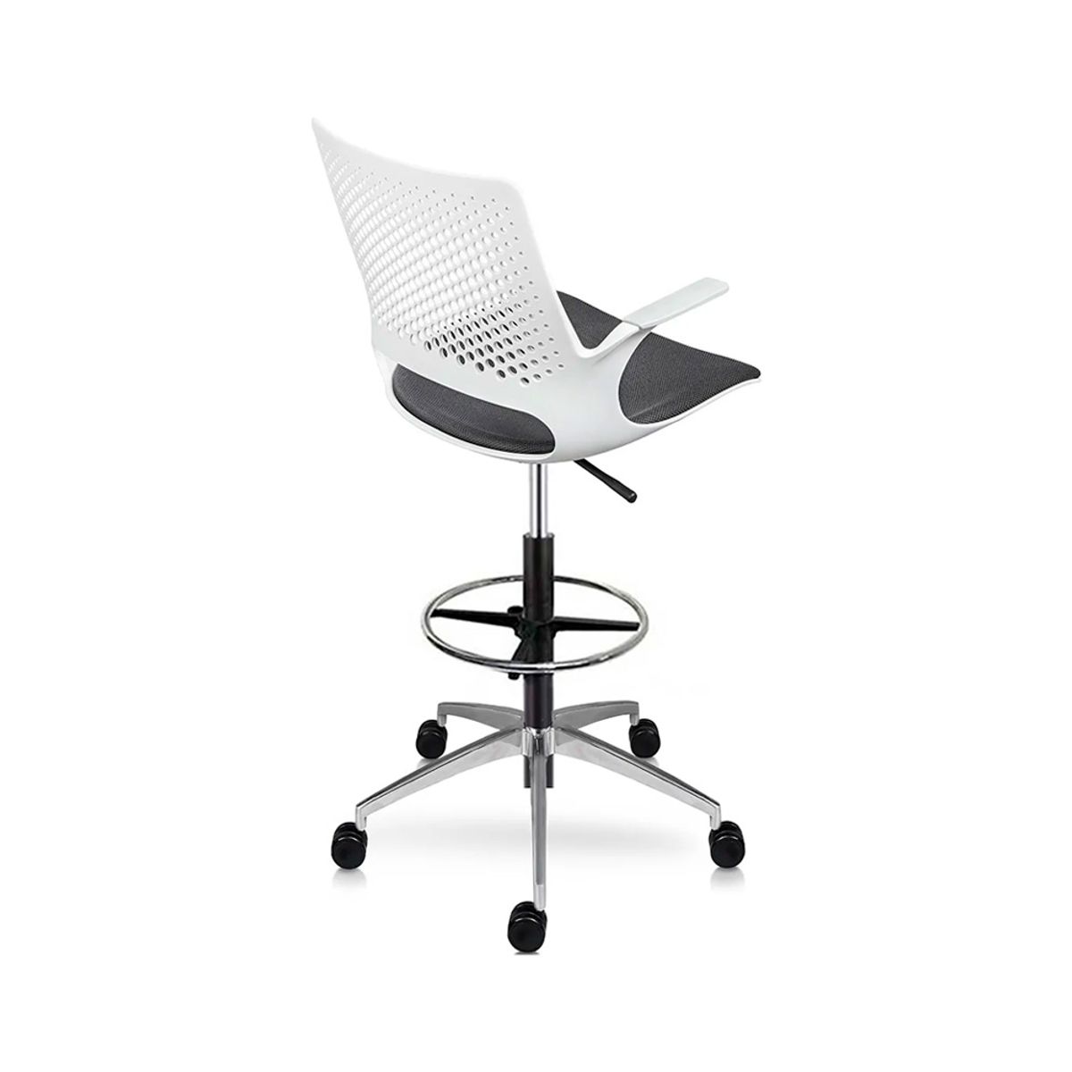 OFIDEAS - Silla Cajera Ergonómica Con Apoyabrazos Buró GrisBlanco Ofideas
