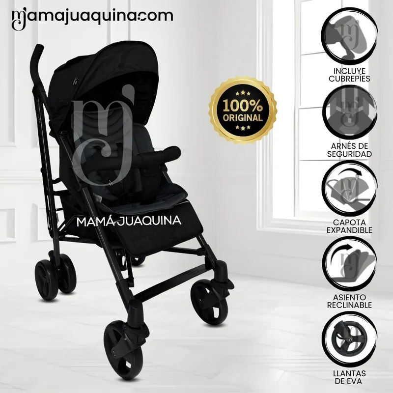 BABY - Coche Bastón de Lujo «AIDEN» Black