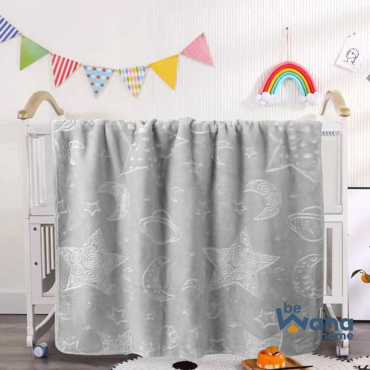 CASATEX - Manta para Bebe Suave Polar Alto Relieve Gray