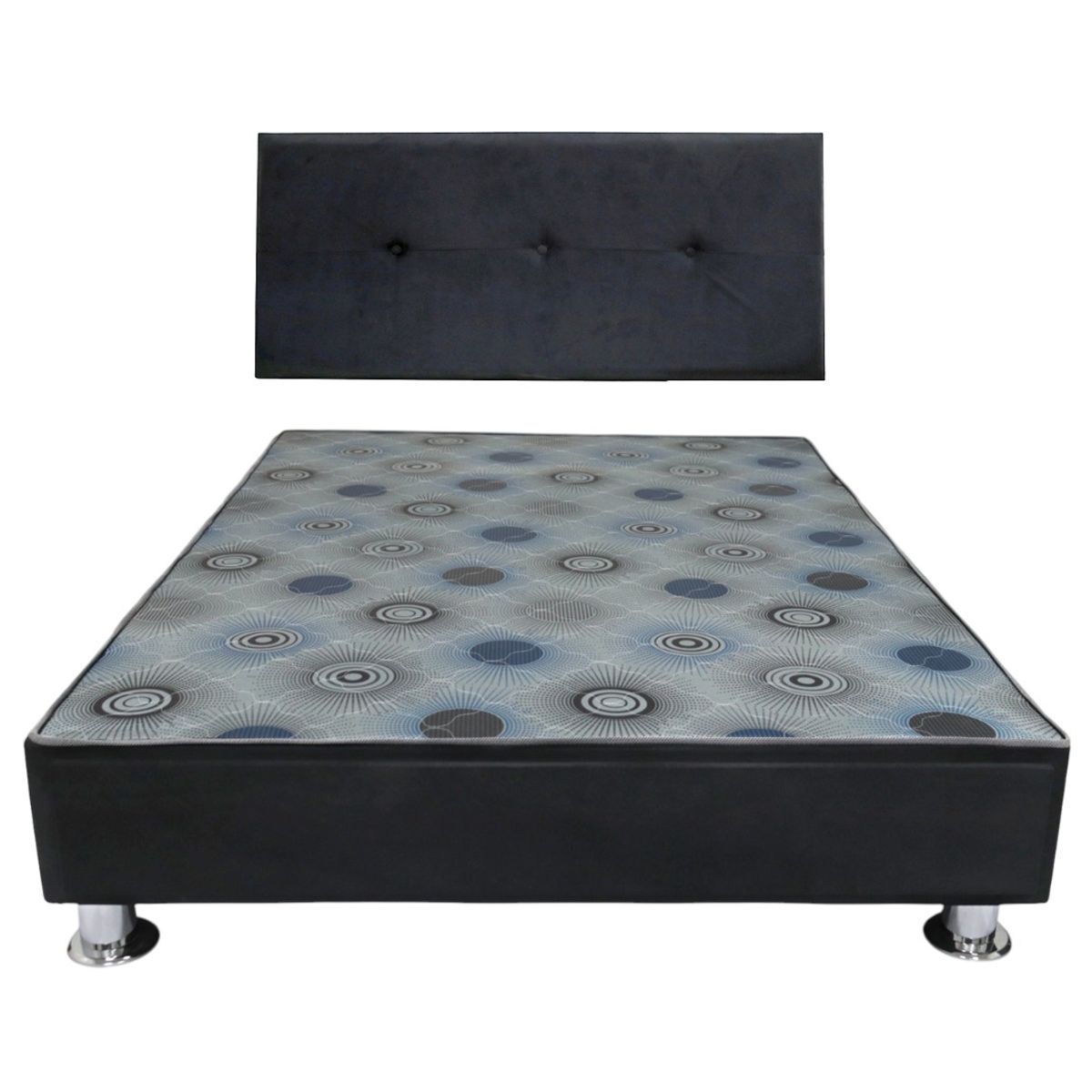 MUEBLES MACRUMO - Cama Box tarima con Cabecera + Sabanera 2Plz