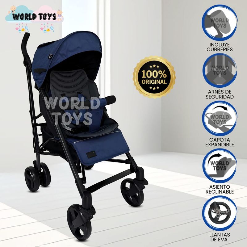 BABY - Coche Bastón de Lujo «AIDEN» Blue