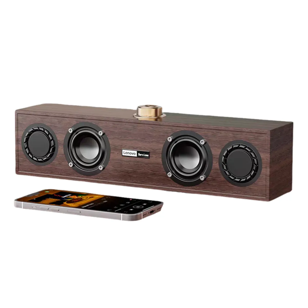 LENOVO - Parlante Grano de maderaLenovo C02  Bluetooth 5.2 Acuatico-Negro