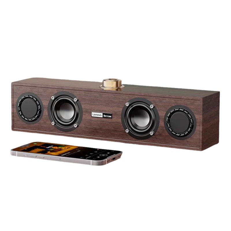 LENOVO - Parlante Grano de maderaLenovo C02  Bluetooth 5.2 Acuatico-Negro