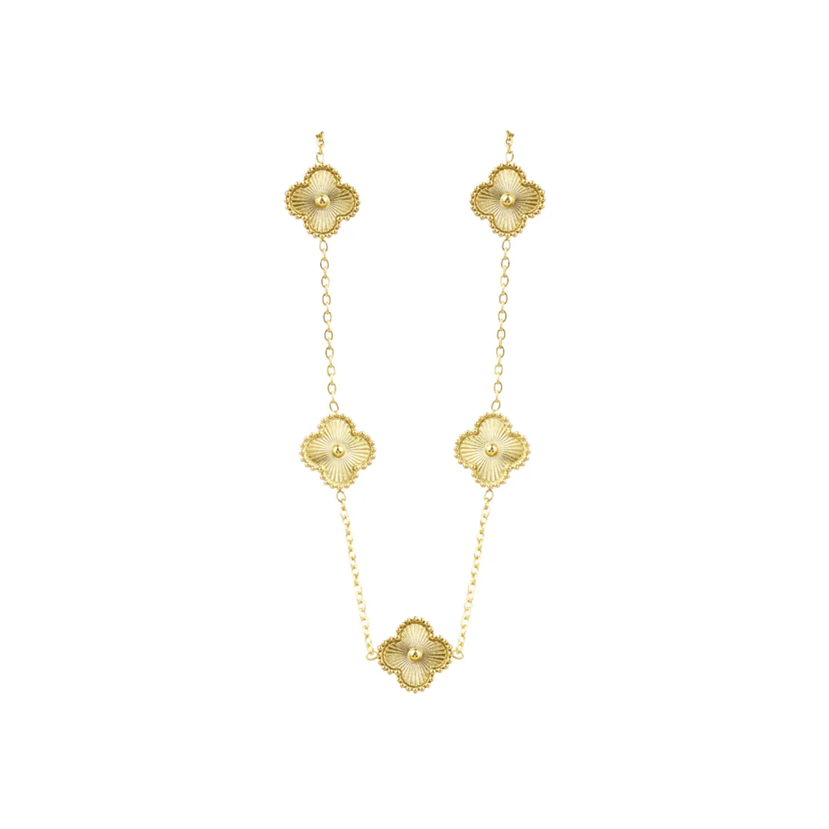 CLEO JOYAS & ACCESORIOS - Set Treboles Collar y Pulsera Dupe Van Cl Dorado