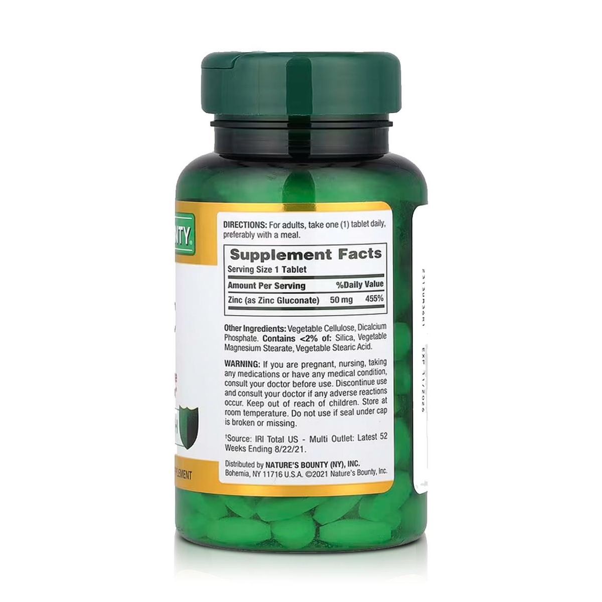 NATURES BOUNTY - Zinc 50 mg (250 Tabletas) – Nature’s Bounty