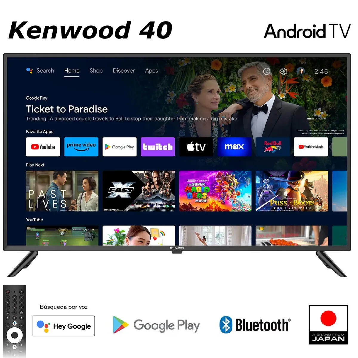 KENWOOD - Televisor Kenwood Led 40 FHD Android TV LTK-K40B34A