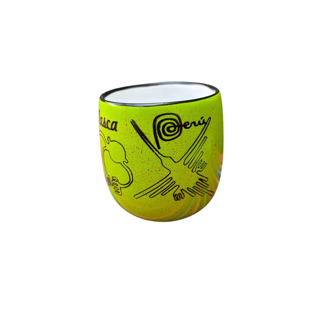 ACHALLAY ARTESANIA DE BARRO - Taza Líneas de Nasca Verde 450 ml
