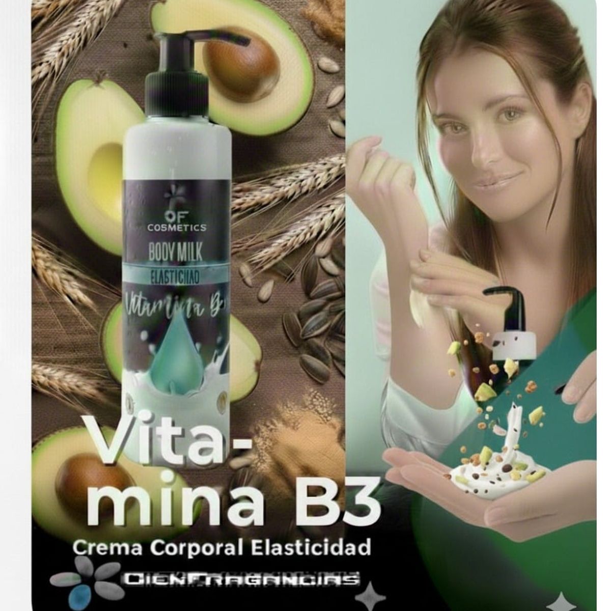 CIEN FRAGANCIAS - BODY MILK VEGANO NIACINAMIDA B3 CIENFRAGANCIAS CIEN ESENCIAS 200ML