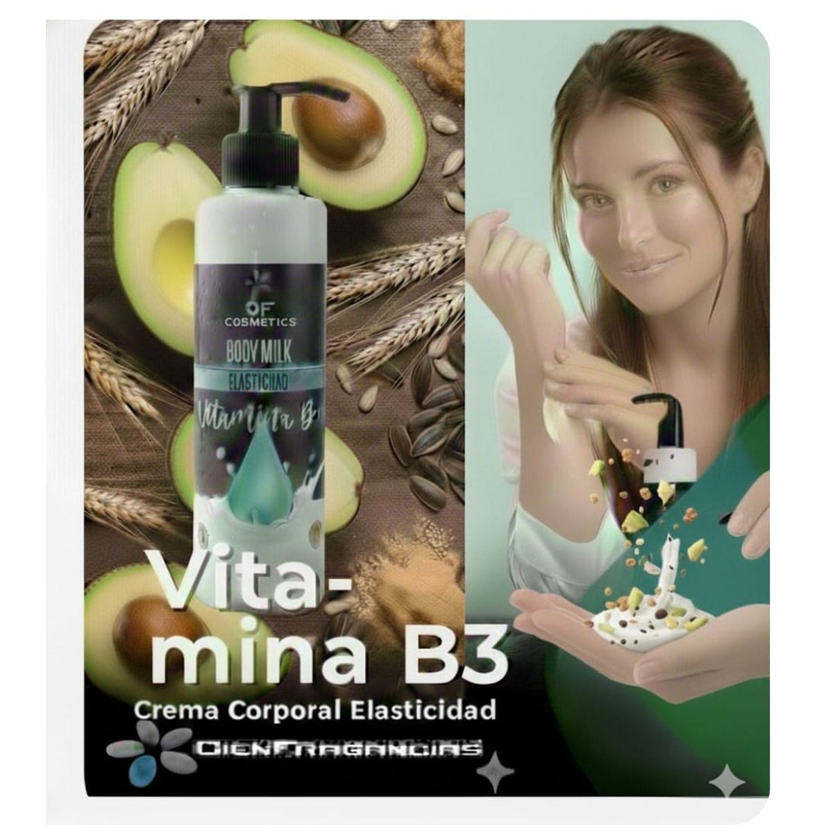 CIEN FRAGANCIAS - BODY MILK VEGANO NIACINAMIDA B3 CIENFRAGANCIAS CIEN ESENCIAS 200ML