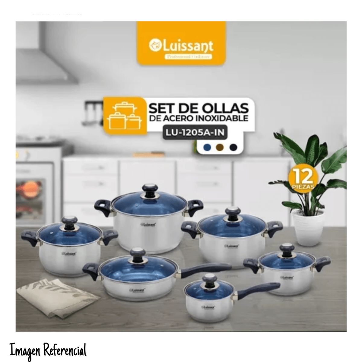 LUISSANT - Juego de ollas Luisant ultragranito  LU-X1205A