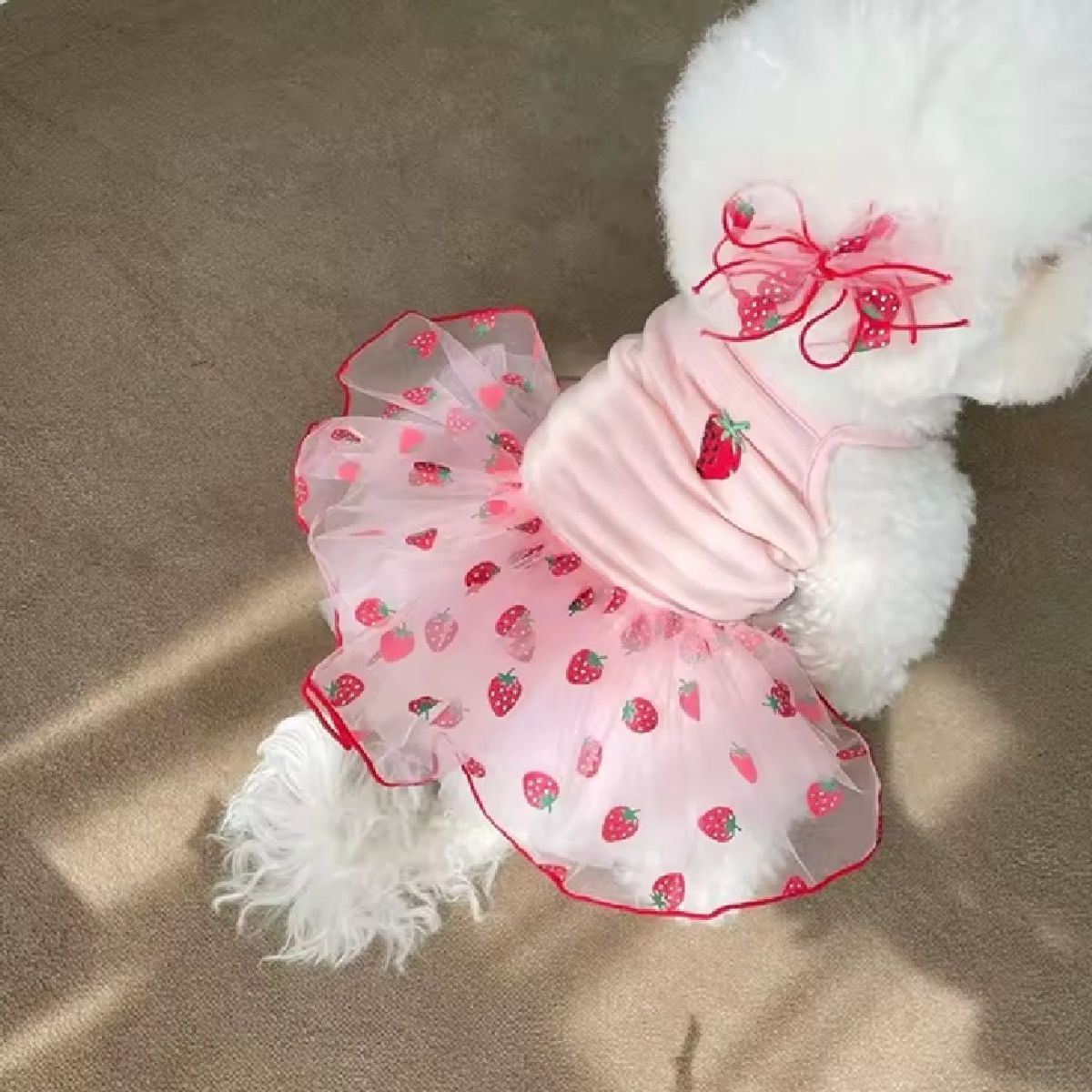 GENERICO - Vestido De Fresa Ropa Disfraz Para Mascotas