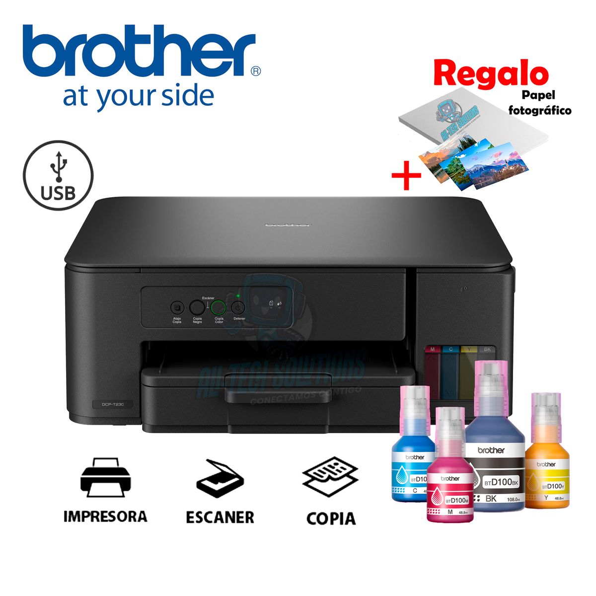BROTHER - IMPRESORA BROTHER MULTIFUNCIONAL DCP-T230 - CONEXIÓN USB