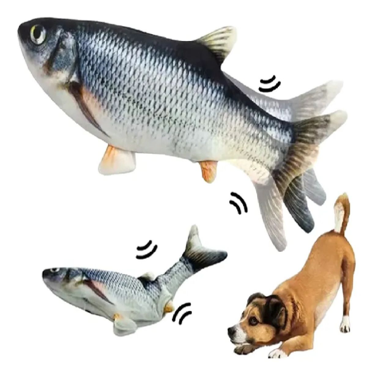 GENERICO - Juguete Para Perros Y Gatos Pez Eléctrico Con Carga Usb Gris