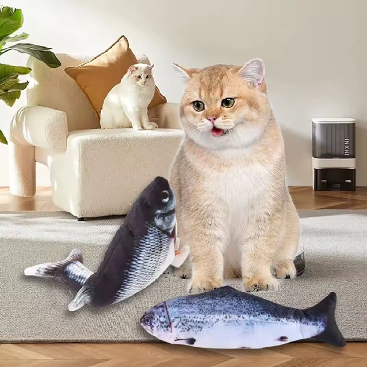 GENERICO - Juguete Para Perros Y Gatos Pez Eléctrico Con Carga Usb Gris