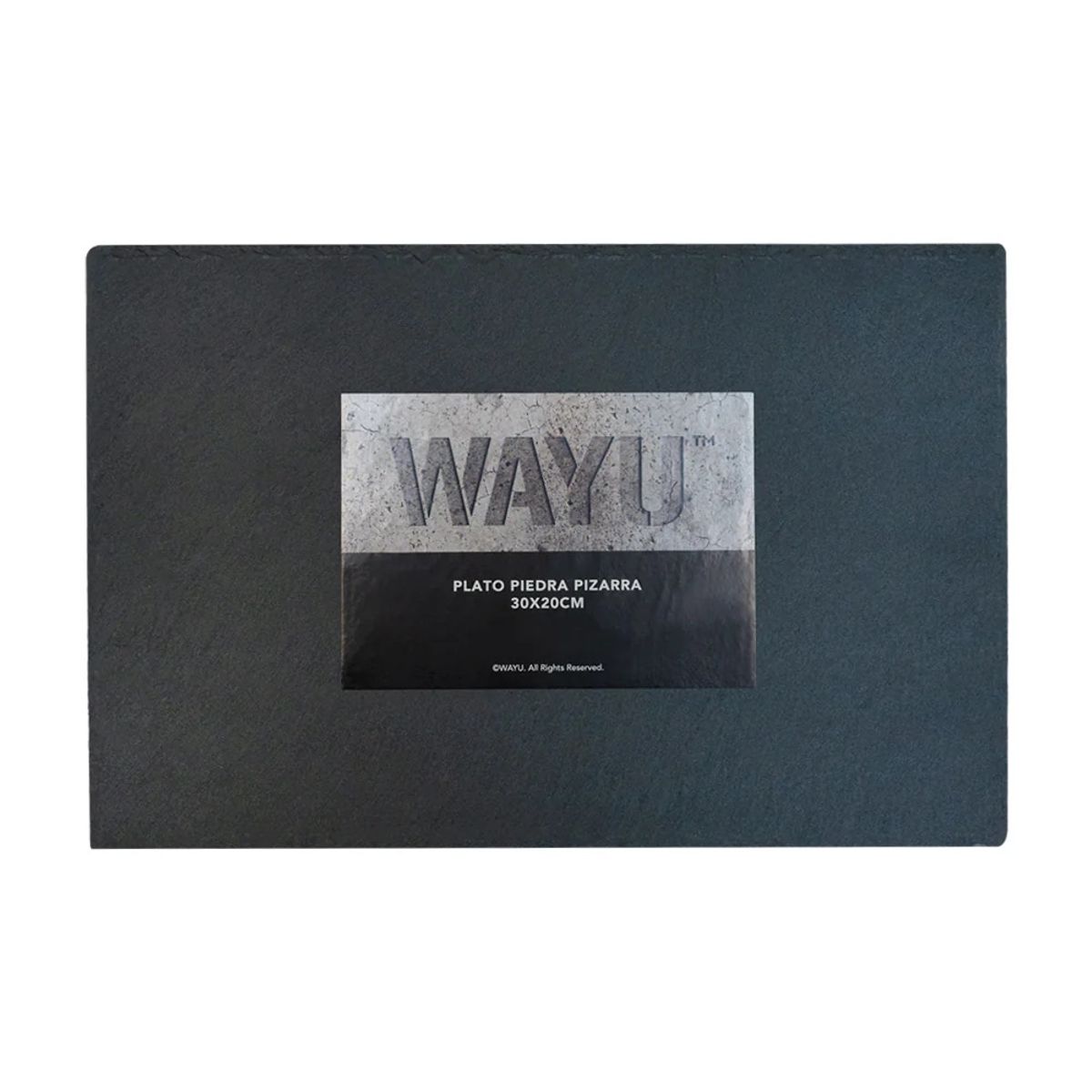 WAYU - PLATO RECTANGULAR WAYU DE PIEDRA PIZARRA 30 CM