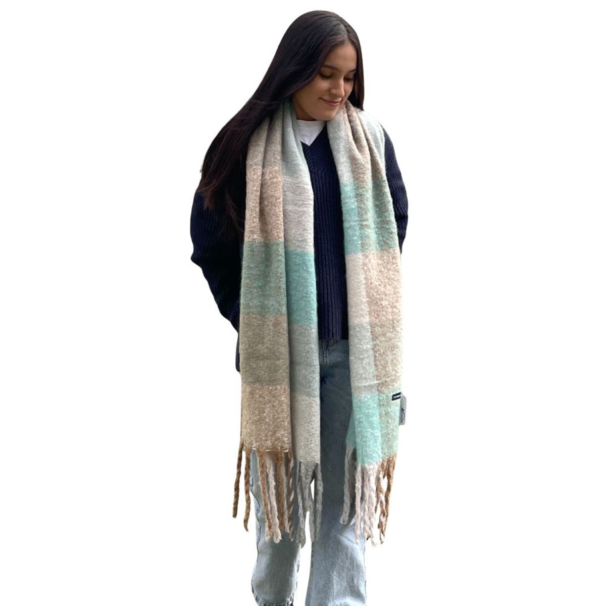 KAST PE - Maxi Bufanda Queen a cuadros multicolor 220x50 cm  Empire