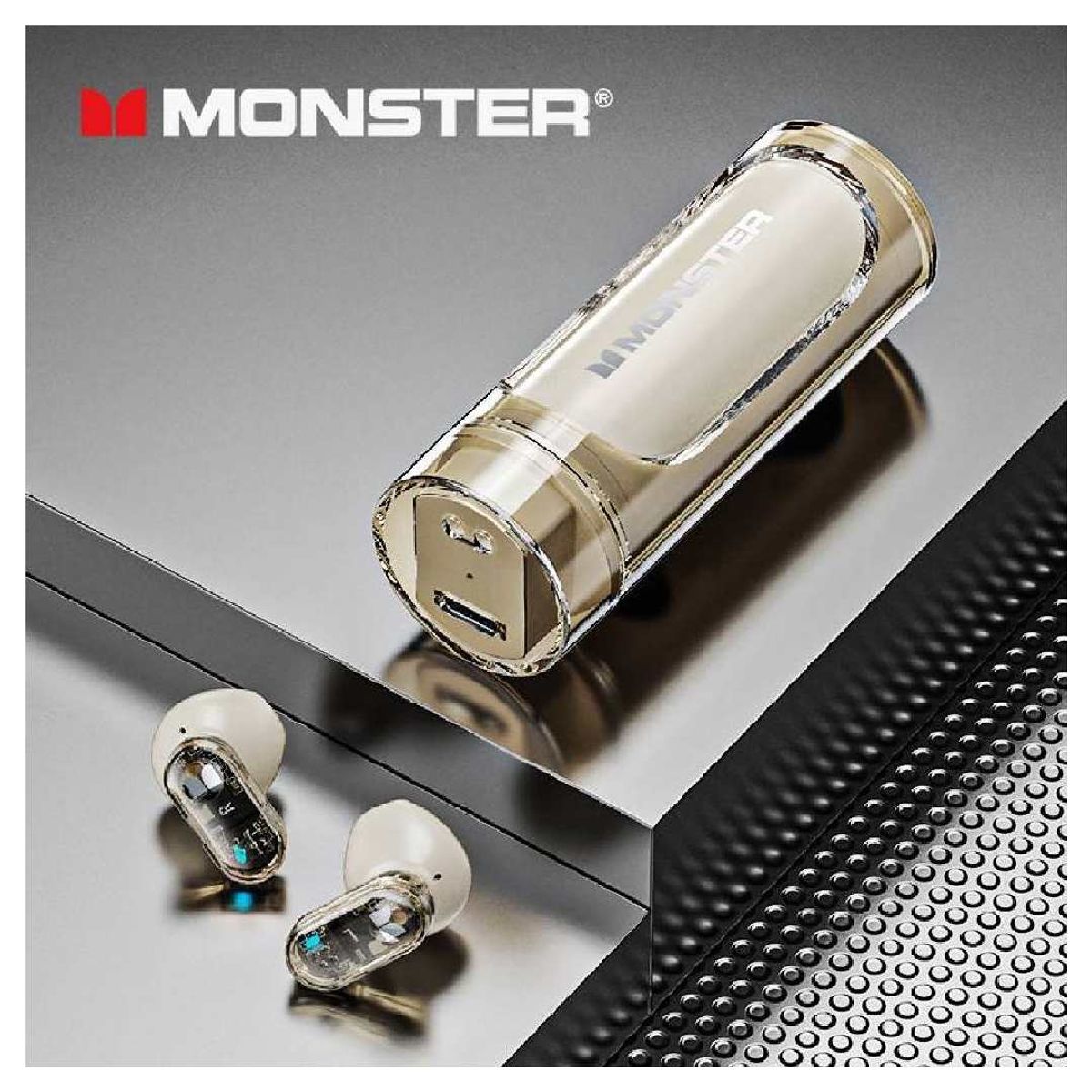 MONSTER - Audífonos Bluetooth Gamer Monster XKT13 Ivory + Gratis Parlante X1