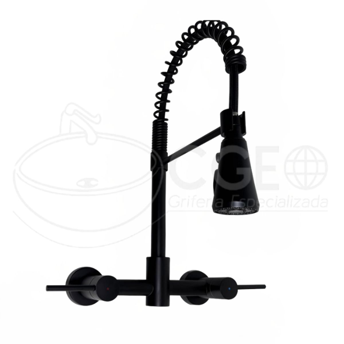 GENERICO - MEZCLADORA DE COCINA TIPO RESORTE NEGRO MATE  TL-ZQC371-F-BK