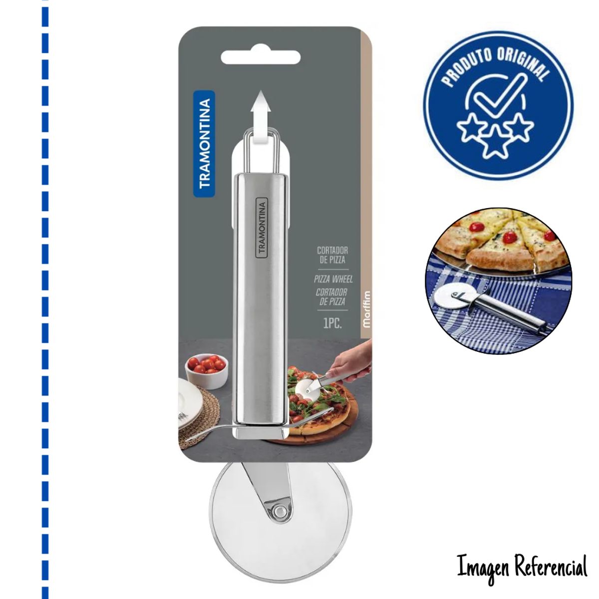 TRAMONTINA - Cortador de Pizza Marffim de Acero Inoxidable CDPM-AI