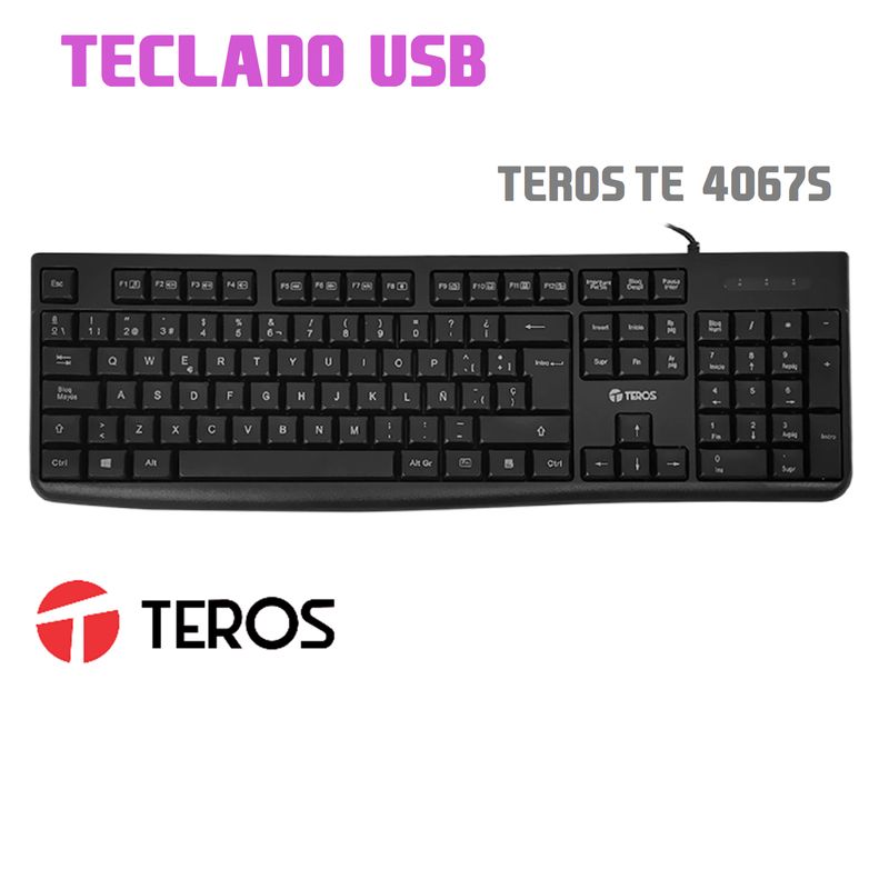 TEROS - TECLADO multimedia TEROS con cable usb - TE4067S