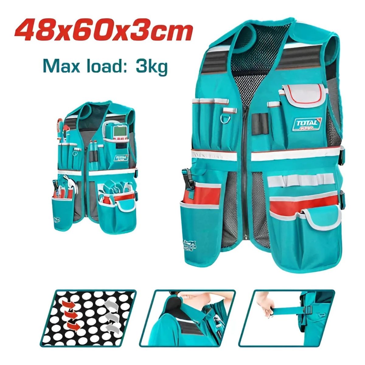 TOTAL TOOLS - Chaleco Porta Herramientas Total - TTVT16025