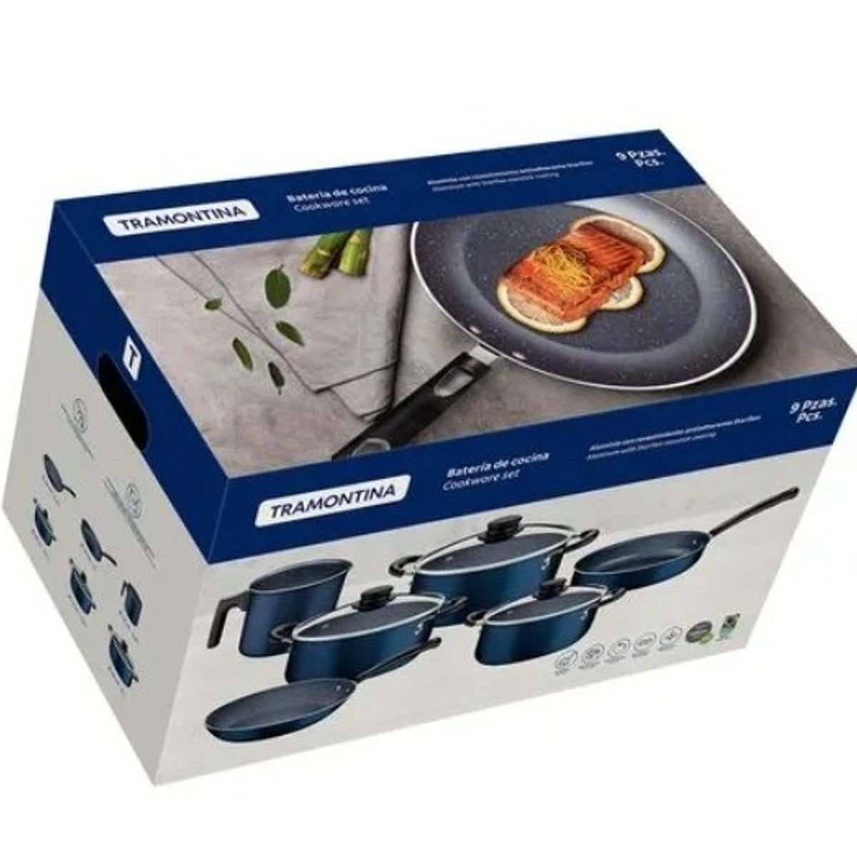 MAX - Jgo Bateria Cocina x9 Max Azul O28+O24+O18+Sr24+S24+Lech19L