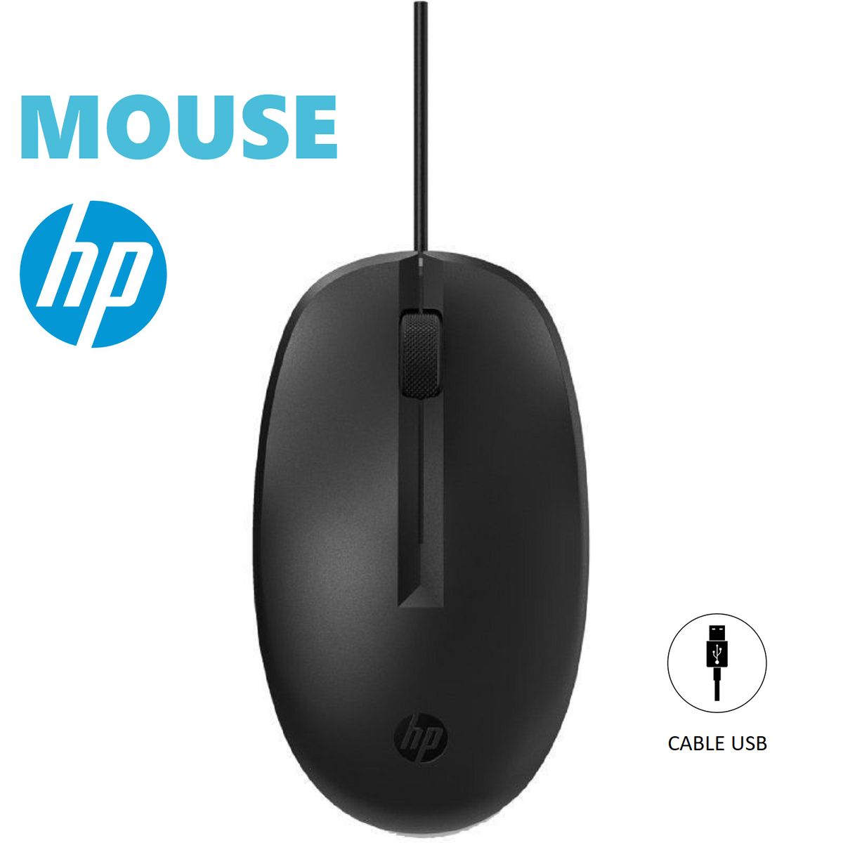 HP - MOUSE HP 125 Wired con cable usb color Negro