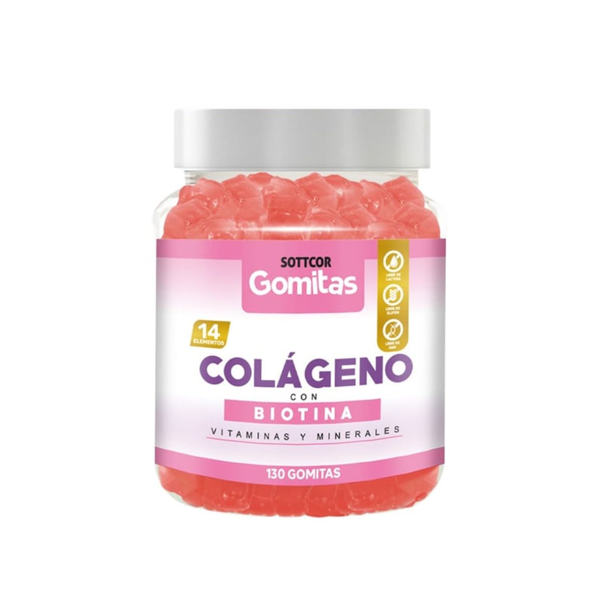 GENERICO - Gomitas Adultos Colágeno y Biotina 130 Gomitas - Sottcor