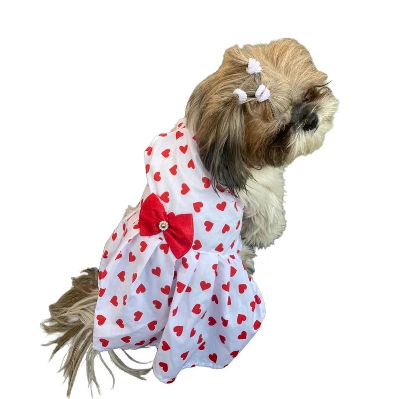 MARC - Ropa De Mascota Vestido Corazones Talla 3
