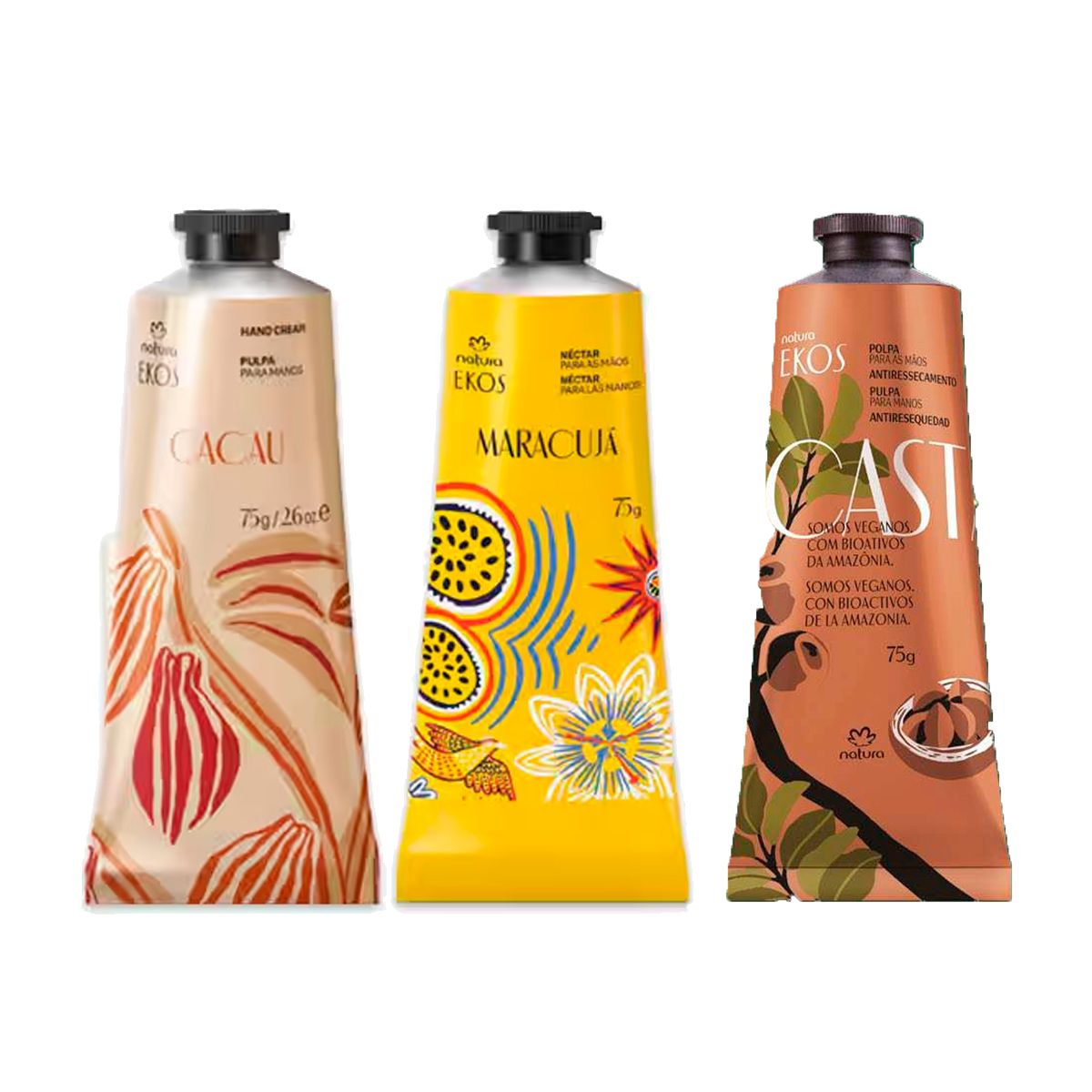 NATURA - Ekos Maracuyá Cacao Castaña Pulpa para Manos 75g x3