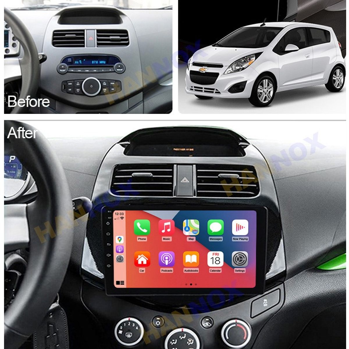 GENERICO - Autoradio Android 4+64GB  Chevrolet Spark GT 2009-2015  8Nucleos +Entrada Sim