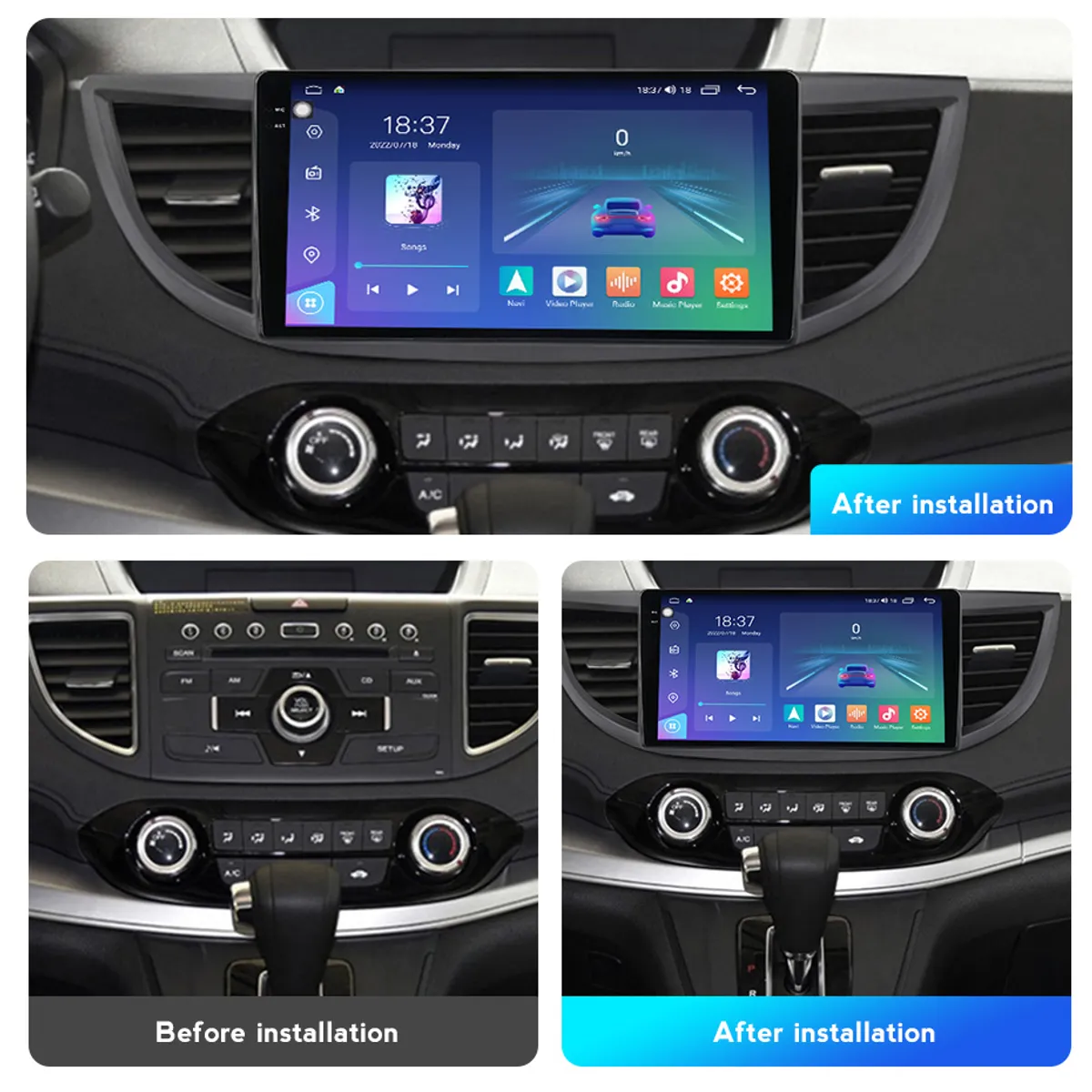 GENERICO - Autoradio Android 4+64GB  Honda CRV 2013-2016   8Nucleos +Entrada Sim