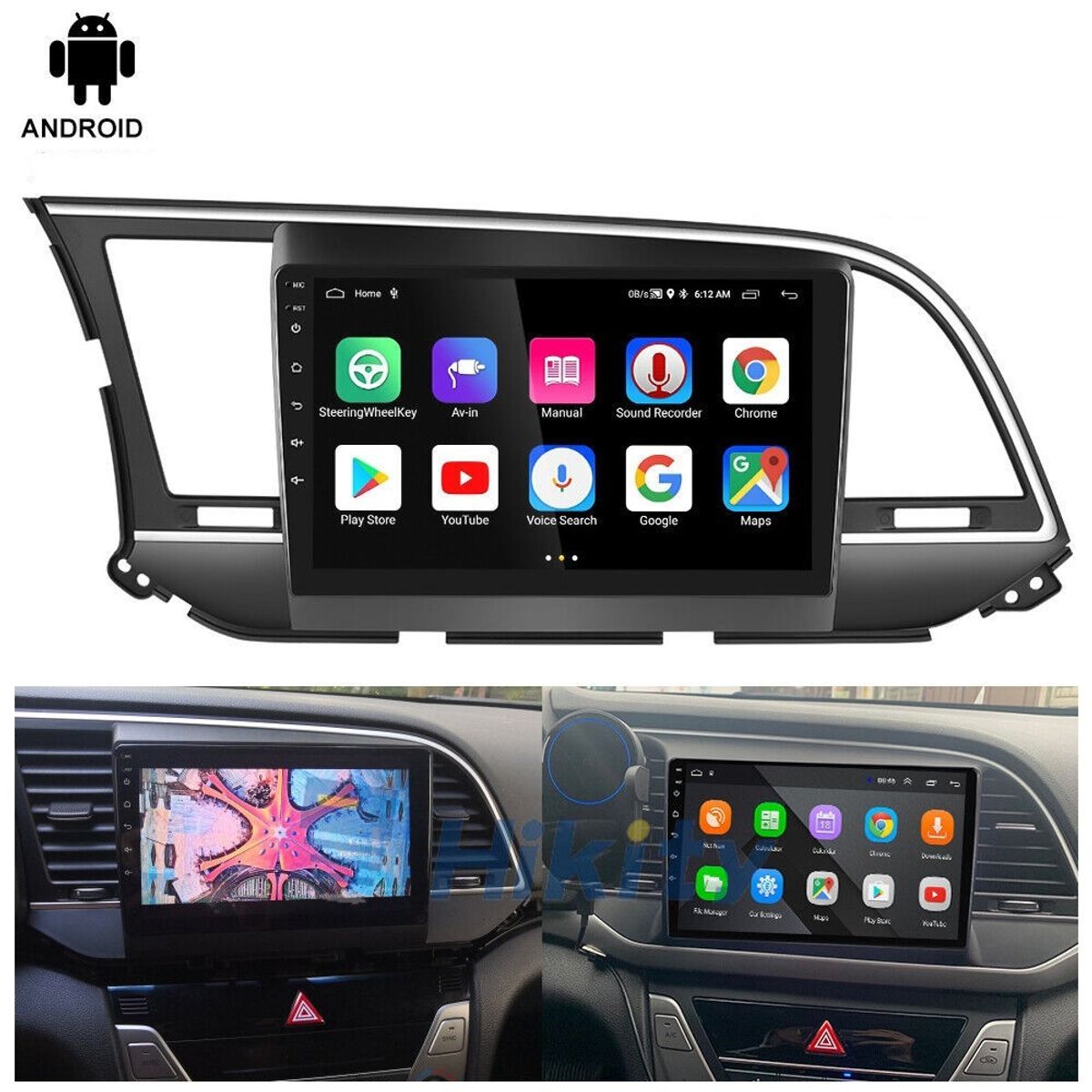 GENERICO - Autoradio Android 4+64GB Hyundai Elantra 2016-2018 8Nucleos +Entrada Sim