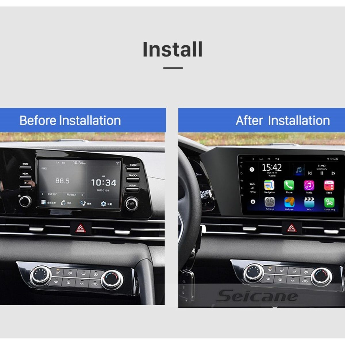 GENERICO - Autoradio Android 4+64GB Hyundai Elantra 2020-2023  8Nucleos +Entrada Sim